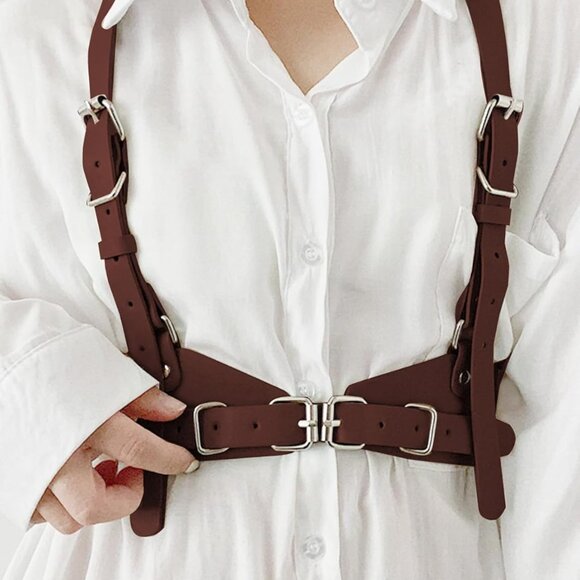 Adjustable PU Leather Harness Belt for Women – Punk Style Fashion Accessory - Picture 2 of 5